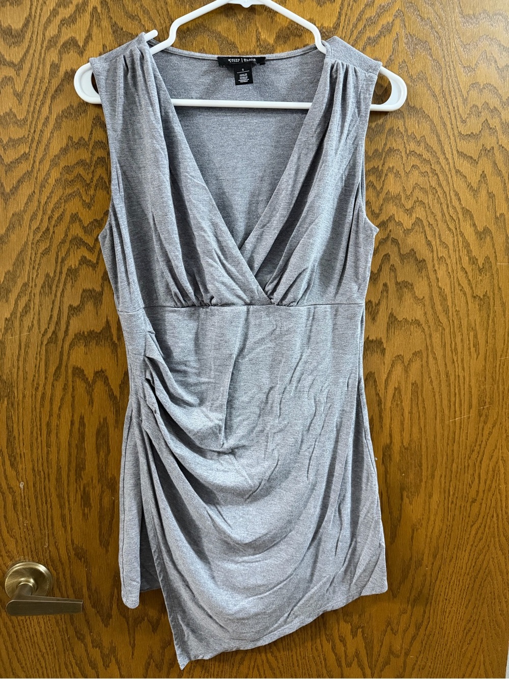 White House Black Market Gray Ruched Sleeveless Dress Women’s Size Small